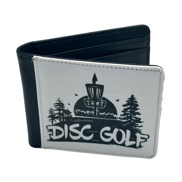 Disc Golf BASKET TREE SCENE Disc Sublimated Design Bi-Fold Wallet Disgolfer Gift - Picture 4 of 5